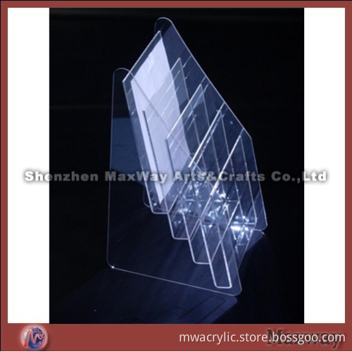Multideck sky-blue acrylic file rack/shelf particularly suit for saloon